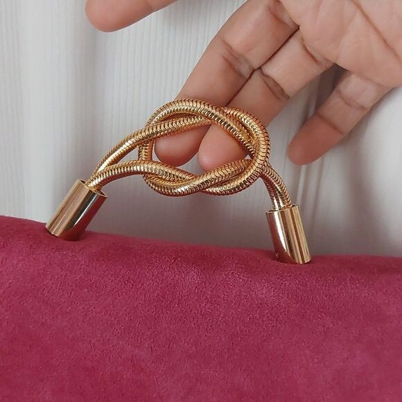 Vintage Rare SAFI Canada Fuchsia Pink Suede Leather Crossbody Bag - Picture 3 of 13